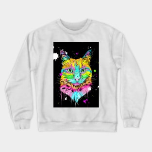 Neon Cat Crewneck Sweatshirt